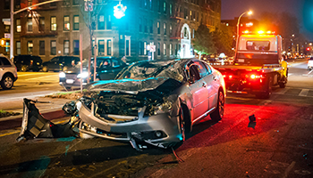 A car involved in an accident