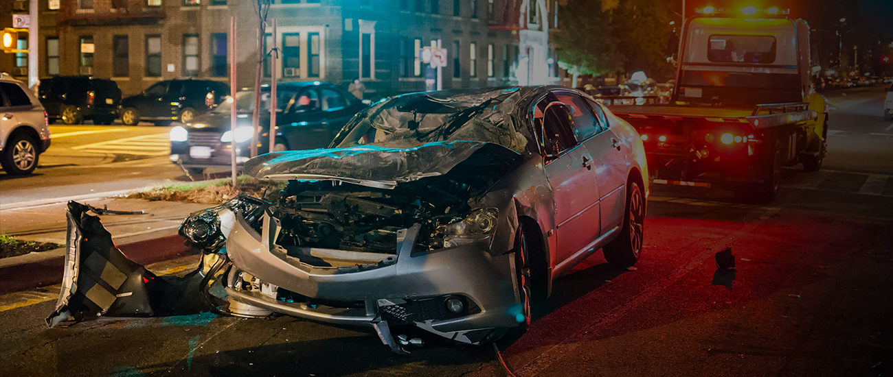 A damaged car after a collision